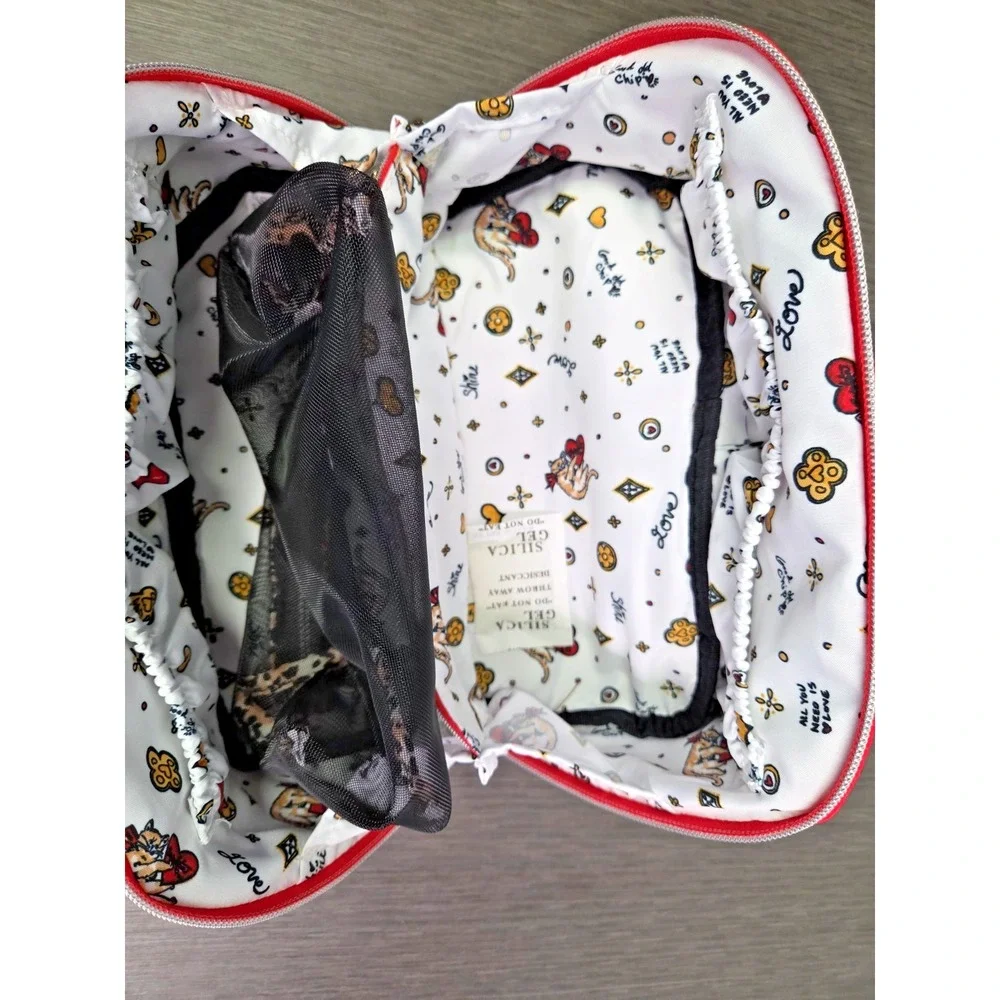NWT Brighton Wild Love Cosmetic Bag Travel Bag Hearts Leopard w/ bonus pouch $78